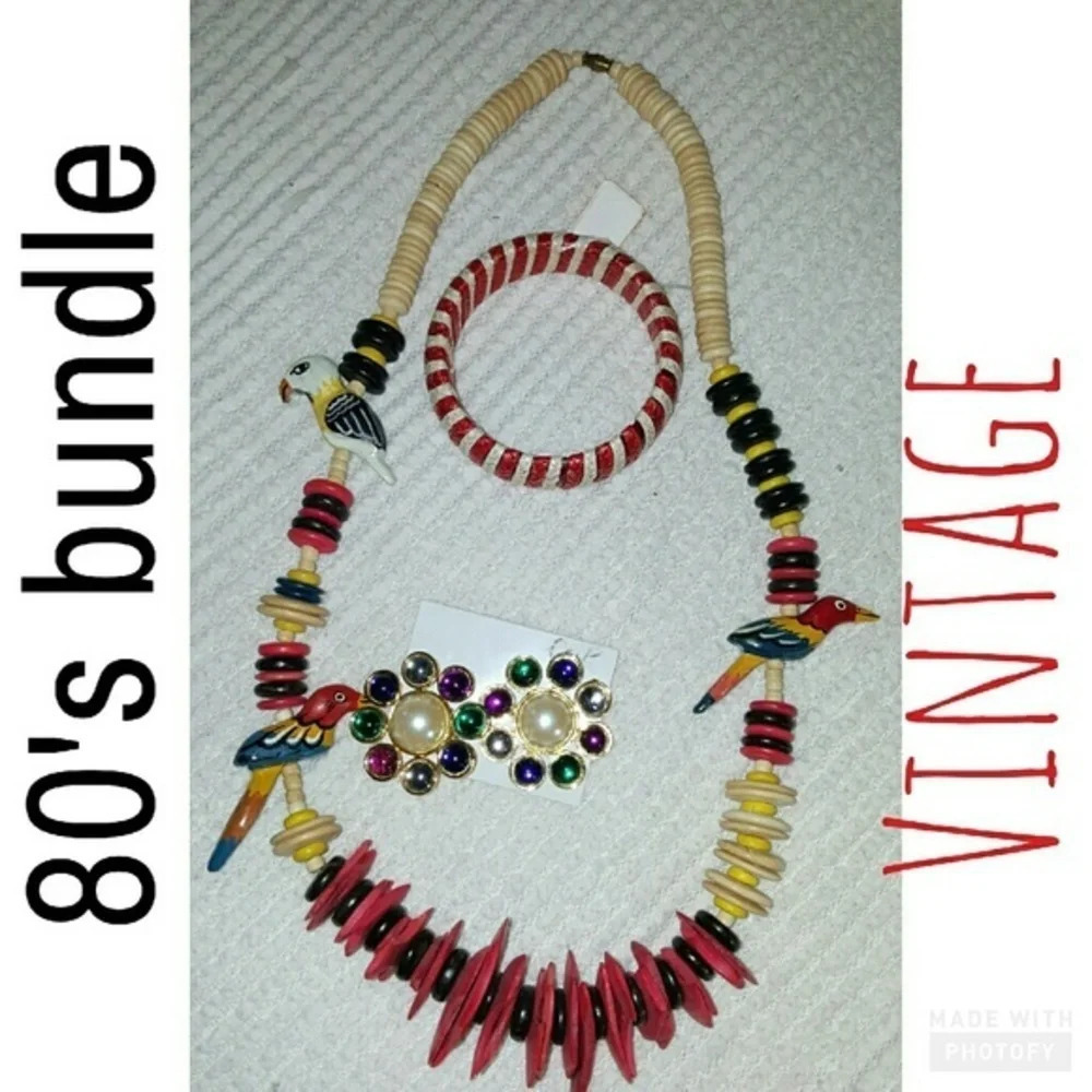 Vintage 80'sboho  jewelry bundle‎